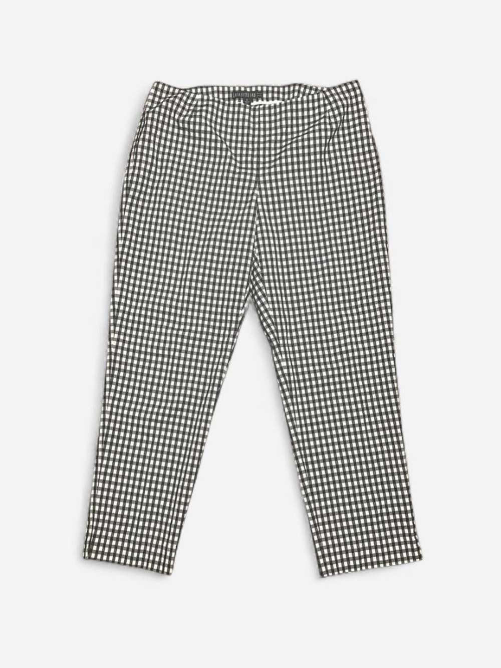 Lafayette 148 New York Gingham Checkered Pant Black White Size 8 Neutral